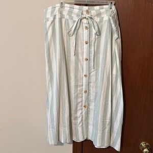 Striped linen skirt
